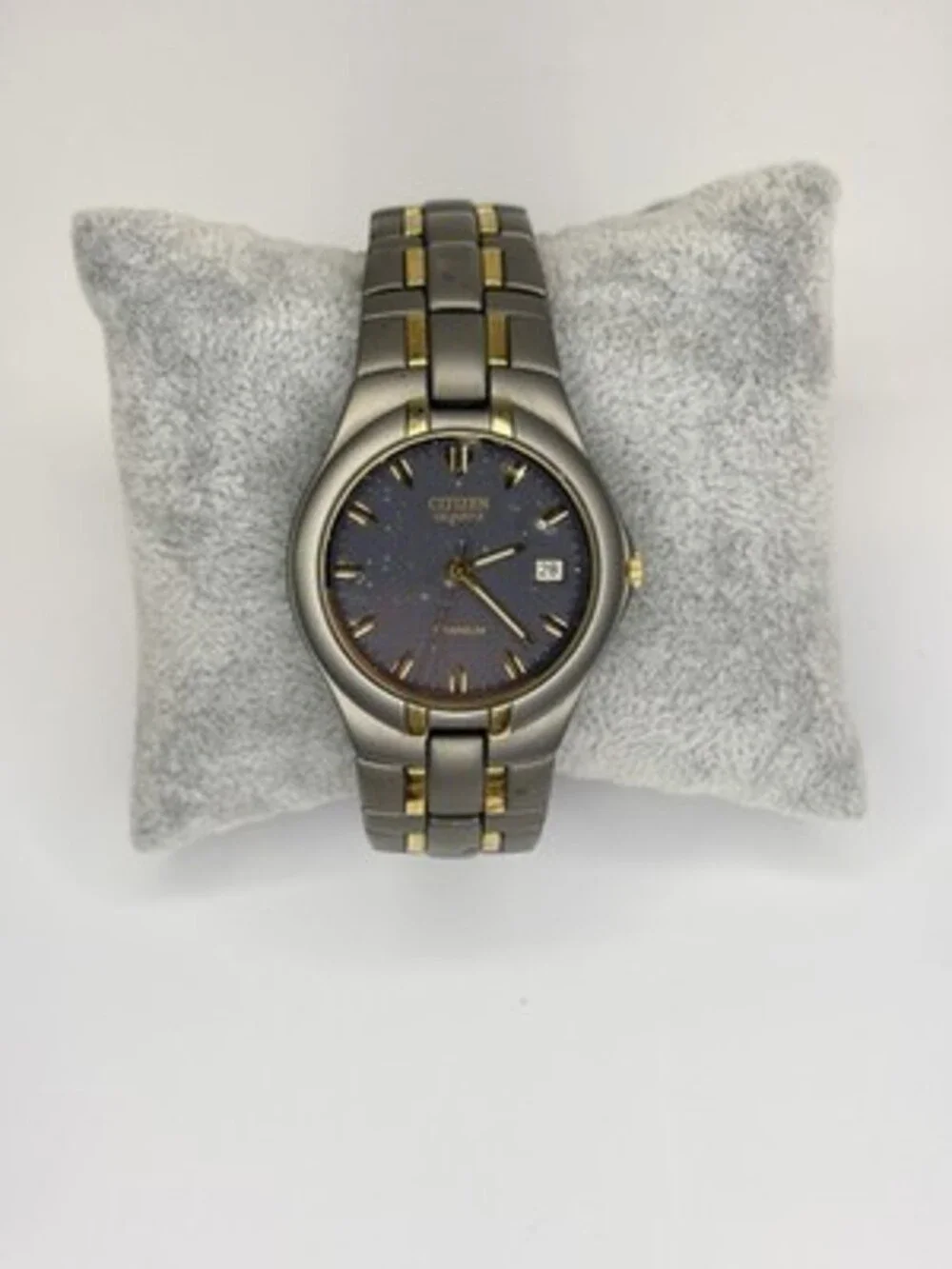 Citizen 2510-S020859 Vintage Men's Quartz Watch Two-Tone Titanium Blue Dial